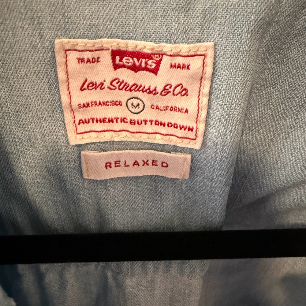 Levi's Light Blue Relaxed Button-Down Shirt with Red Label